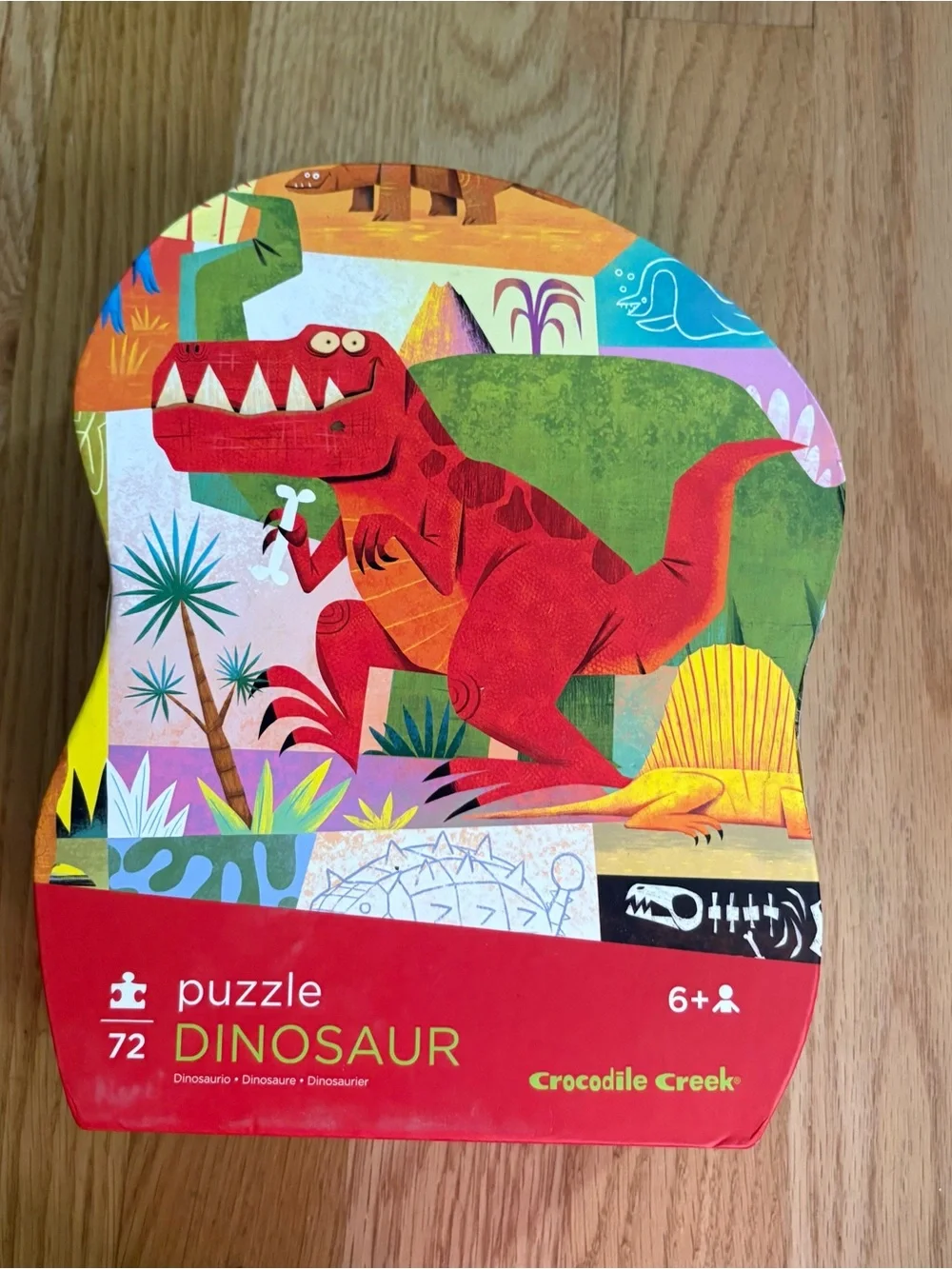 Crocodile Creek Red Dinosaur 72-Piece Kids Puzzle T-Rex Kids Toy